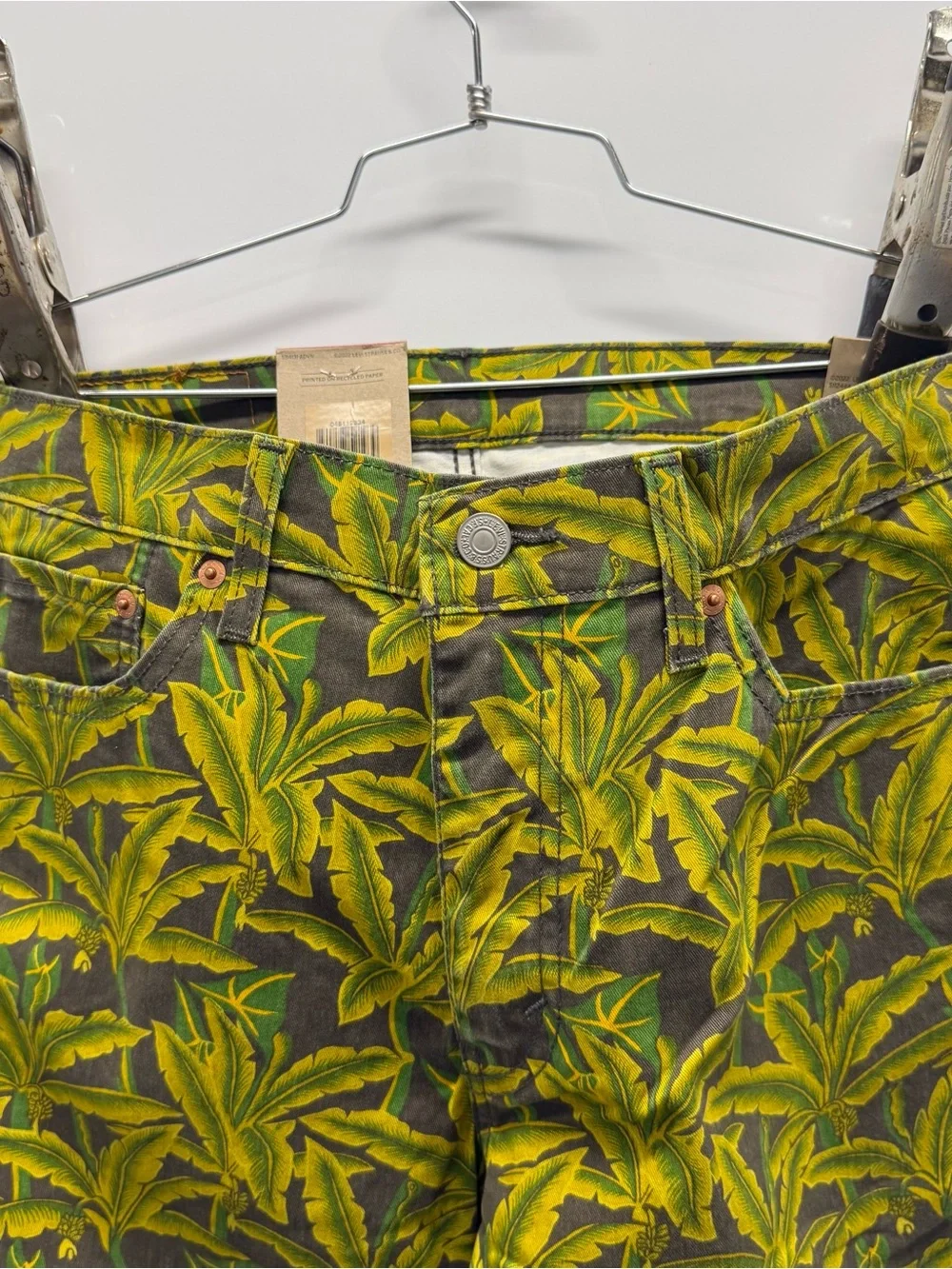 Levi's 511 Slim Tropical Leaf Print Jeans in Green and Yellow